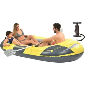 Sandora Familien Schlauchboot-Set mit Doppelhubpumpe 99900 | Schwarz