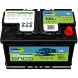 Gel Batterie 12V 100Ah – Wohnmobil Batterie für Camper & Solar – Tiefentladegeschützt – Wartungsfrei – Stoß- & Vibrationsfest