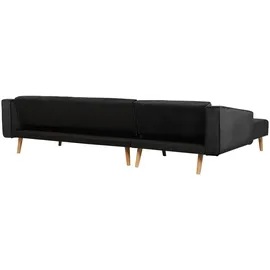 Beliani Ecksofa Samt 0 x 0 x 0 cm Schwarz/Braun mit Schlaffunktion