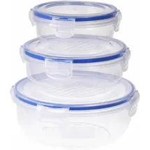 Excellent Houseware Frischhaltedose rund blau/transparent 0,4/0,8/1,4 l 3-teilig