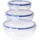 Excellent Houseware Frischhaltedose rund blau/transparent 0,4/0,8/1,4 l 3-teilig