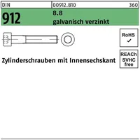 Industrial Quality Supplies DIN 912/ISO 4762 Zylinderkopf-Schaftschraube M12x22 Stahl