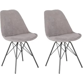 byLIVING Esszimmerstuhl RICA 2er Set, Cordbezug grau schwarz
