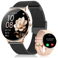 SWGOTA 2026 Smartwatch Damen Ultradünn mit 1,56" AMOLED und 20 Tage Akku Smartwatch IP68+5ATM Fitnessuhr mit 150+ Sportmodi und Bluetooth-Anruf, sowie SpO2-, WhatsApp Benachrichtigungen, Herzfrequenz-, Blutdruck- und Schlafüberwachung für Android und iOS schwarz