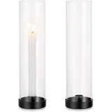 luxuskollektion Kerzenständer Glaszylinder Schwarz