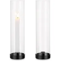 luxuskollektion Kerzenständer Glaszylinder Schwarz