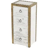 MCW Kommode Ambato Schubladenkommode Schrank, 4 Schubladen 70x33x26cm Shabby-Look Vintage ~ weiß