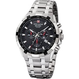 swiss alpine military by Grovana Herrenuhr mit Edelstahlband Chronograph 10 ATM Saphirglas 7043.9237