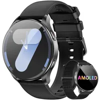 Blackview Smartwatch Herren Damen, AMOLED-Bildschirm, Virtuelle Always-On-Uhr, tätigen/empfangen, Sportuhr mit Puls-Schlaf-SpO2-Schritte-Kalorien-Kilometer, 2 Armbänder (Silikon/Nylon),für Android iOS