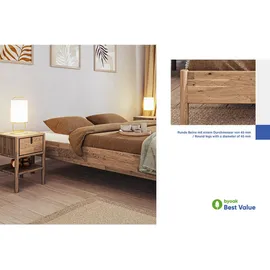 byoak Massivholzbett, Wildeiche, Holz, Echtholz,Eiche, 200x200 cm, Schlafzimmer, Betten