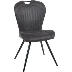 Esszimmerstuhl DUO COLLECTION "Zoe Esszimmerstuhl, 4er-Set", grau (anthrazit, schwarz), B:51cm H:93cm T:61cm, Polyester, Stühle, robuster Stoff- oder Mikrofaserbezug, mit Griff