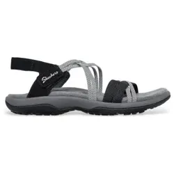 Skechers für Damen. 163112 Sandalen Reggae schlank grau (36), Wohnung, Klettverschluss, Lässig