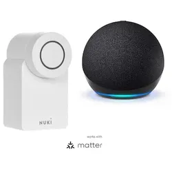 Nuki Smart Lock 4. Generation weiß + Amazon Echo Dot 5. Generation