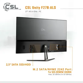 CSL Unity F27B-ALS, 68,58 cm (27 Zoll, Full HD) - Leistungsstarker AIO (Intel N200 Windows 11 schwarz