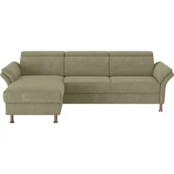 Ecksofa HOME AFFAIRE "Calypso L-Form", grün, B:260cm H:85cm T:172cm, 100% Polyester, Sofas, mit motorischen Funktionen im Sofa und Recamiere