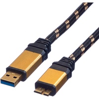 Roline Gold USB 3.0 Kabel, USB A - Micro
