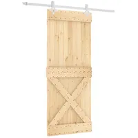 vidaXL Schiebetür rechts 85 x 210 cm Braun/Weiß