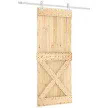 vidaXL Schiebetür rechts 85 x 210 cm Braun/Weiß