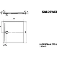 Kaldewei Superplan ZERO 1534-5, Duschwanne mit Wannenträger extraflach, 100x100cm, 353447982666 Farbe: cool Grey 80 mit Secure Plus