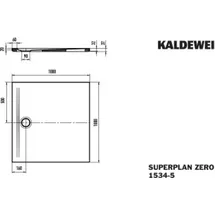 Kaldewei Superplan ZERO 1534-5, Duschwanne mit Wannenträger extraflach, 100x100cm, 353447982666 Farbe: cool Grey 80 mit Secure Plus