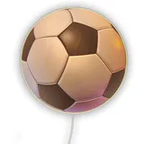 meineWunschleuchte Kinderzimmer Wandlampe mit Schalter & Stecker Ø 25cm, Fußballmotiv aus Kunststoff mit Kabel & E14 LED, Kinder Wand Nachttischlampe