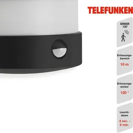 Telefunken - LED Außenwandleuchte, Toledo schwarz Metall-kunststoff
