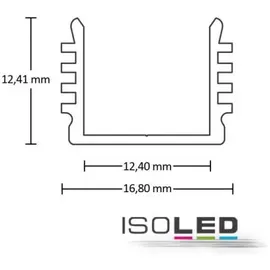 Fiai IsoLED SURF12 BORDERLESS LED-Profil 200cm Aluminium pulverbeschichtet weiß RAL 9010