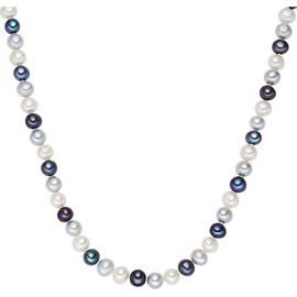 Valero Pearls Halsschmuck, Damen Sterling Silber Süßwasser-Zuchtperle Multicolor - 2244, Perle 925er Silber, 60 cm)