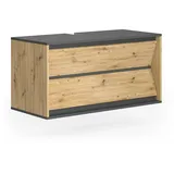 Vicco Waschbeckenunterschrank Edelin 2 Schubladen 100 x 50 x 45 cm Grau/Eiche Artisan