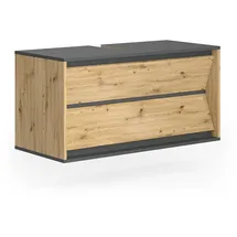Vicco Waschbeckenunterschrank Edelin 2 Schubladen 100 x 50 x 45 cm Grau/Eiche Artisan