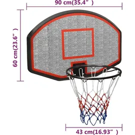 vidaXL Basketballkorb Schwarz 90 x 60 x 2 cm