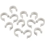 WINDHAGER Ersatzclips Tomatenhaus ALUSTAR, Gewächshausclips, Clips für Gewächshausfolie, Ersatz Klammern, 12 STK., weiß