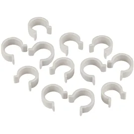 WINDHAGER Ersatzclips Tomatenhaus ALUSTAR, Gewächshausclips, Clips für Gewächshausfolie, Ersatz Klammern, 12 STK., weiß