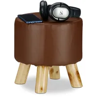 Relaxdays Hocker Kunstleder 30 x 30 x 30 cm Braun
