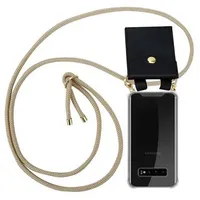 Cadorabo Hülle für Samsung Galaxy S10 4G Schutzhülle in Braun Handy Kette Silikon Kordel abnehmbares Etui