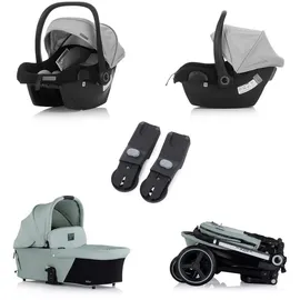 Chipolino Kinderwagen Elite 3 in 1 i-Size Babyschale Sportsitz Babywanne Tasche grün - Grün