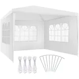 Tectake Pavillon Barinas 3 x 3 m inkl. 3 Seitenteile Weiß