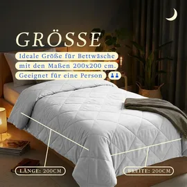 bc-agentur Bestlivings Bettdecke Weiß, leichtes Steppbett, Mikrofaser, atmungsaktiv, ohne Bettbezug nutzbar Wärmeklasse 2, auch ideal für Reisen, Camping - Weiß
