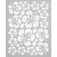 WANDfee Wandtattoo Hibiskus Blumen Hibiskusblüten FARBWUNSCH weiss Wandsticker Wandaufkleber Fliesenaufkleber