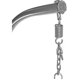 Estexo Hängesessel Polyrattan Hängekorb mit Gestell Hängestuhl Hängeschaukel Korb grau - Grau/Silber