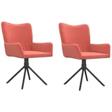 vidaXL Esszimmerstuhl drehbar Samt rosa 2er Set