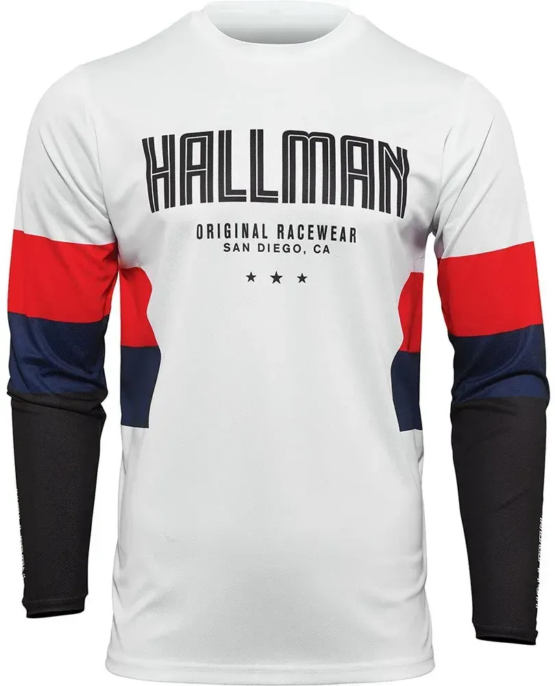 Thor Hallman Differ Draft Langarm-trikot - White / Red / Navy - S