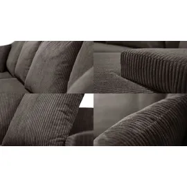 kaiser möbel Ecksofa, Sofa U form, Couch U form Livorno U stoff Poso Braun - Braun