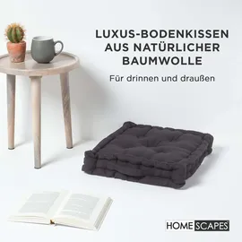 Homescapes Bodenkissen 50 x 50 cm Schwarz