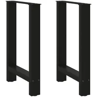 VidaXL Couchtischbeine Schwarz 2 Stk. 50x(72-73) cm Stahl