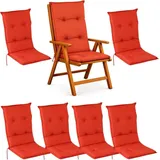 BURI Hochlehnerauflage Hochlehner Auflagen Stuhlauflagen Sitzkissen 117x49x6 Stuhlpolster, (6 St) rot