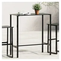 vidaXL Bartisch Schwarz 100x50x110 cm Pulverbeschichteter Stahl