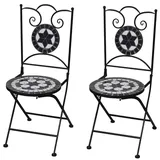vidaXL Bistrostuhl Gartenstuhl-Set 37 x 44 x 89 cm schwarz / weiß 2 St.