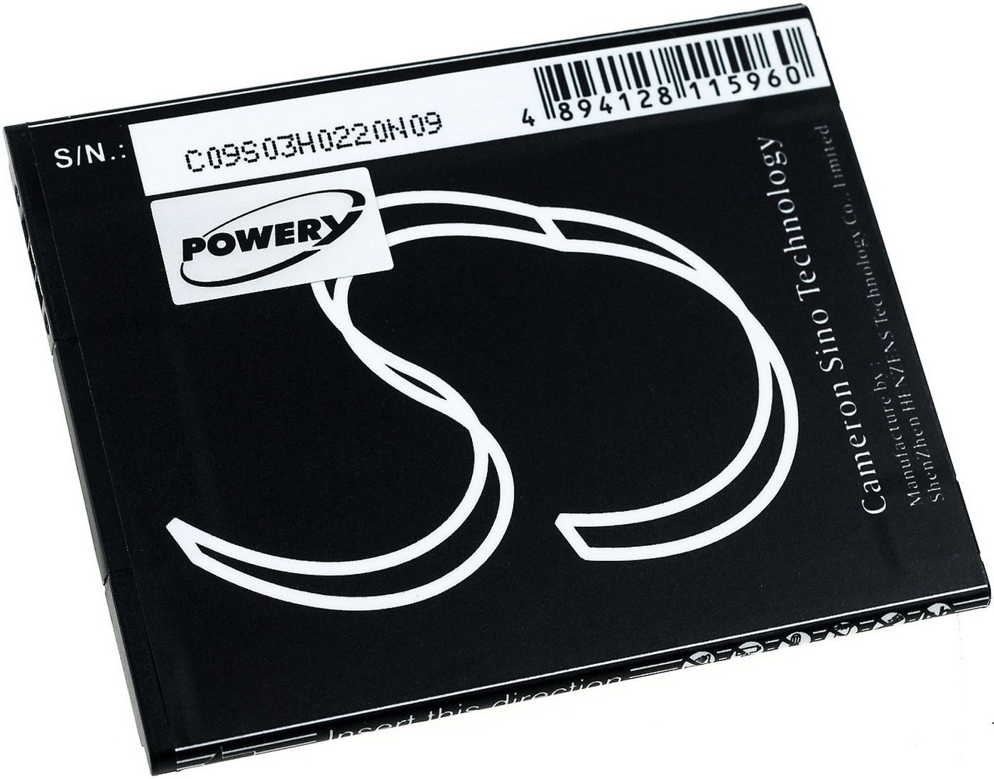 Powery Akku für Mobiwire Typ 178067700 Smartphone-Akku 2000 mAh (3.8 V) schwarz