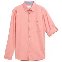 TOM TAILOR Herren Regular Fit Hemd mit verstellbarer Ärmellänge, rot, Uni, Gr. XXL